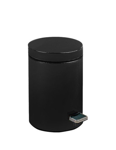 Poubelle hygiénique avec pédale 5 l en ACIER INOXY DABLE Noir