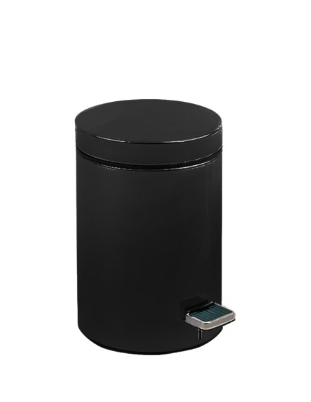 Poubelle hygiénique avec pédale 5 l en ACIER INOXY DABLE Noir