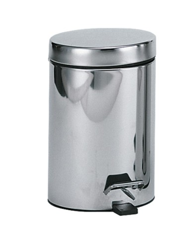 Poubelle avec pédale 30 l en INOX brillant