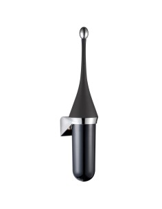 Serie Black - Brosse de toilette (WC) avec support  mural ACIER INOXYDABLE Brillant