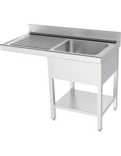 Meuble spécial ACIER INOXYDABLE avec évier, cadre  et espace pour lave-vaisselle