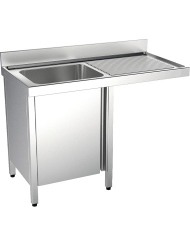 Meuble espécial ACIER INOXYDABLE avec cadre, porte  et espace pour lave-vaisselle