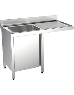 Meuble espécial ACIER INOXYDABLE avec cadre, porte  et espace pour lave-vaisselle