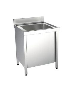 Meuble espécial ACIER INOXYDABLE avec évier, cadre  et portes coulissantes