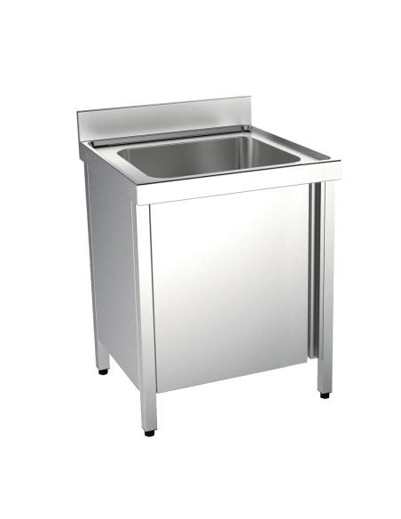 Meuble espécial ACIER INOXYDABLE avec évier, cadre  et portes coulissantes
