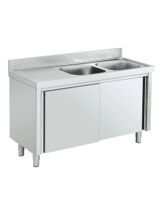 Meuble espécial ACIER INOXYDABLE avec évier, cadre  et portes coulissantes