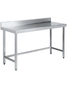 Table industrielle avec dosseret sans étagère ACIE R INOXYDABLE 1400x550