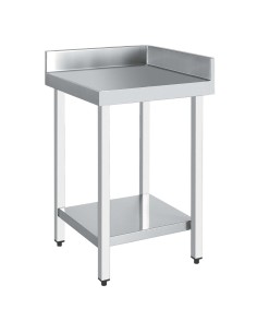 Table d'angle 90°  en ACIER INOXYDABLE avec cadre  et dosseret