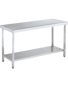 Table centrale en ACIER INOXYDABLE avec étagère