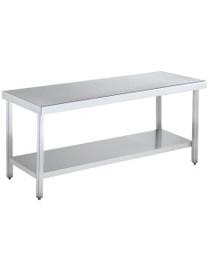 Table basse centrale en ACIER INOXYDABLE avec étag ère