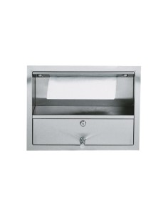 Meuble en ACIER INOXYDABLE AISI 304 encastré invis ible, avec distributeur papier essuie-ma ins
