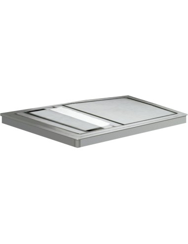 Module compact encastré en ACIER INOXYDABLE avec d istributeur de papier essuie-mains et po rte pivotante