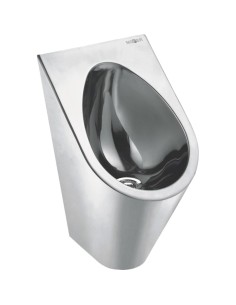 Urinoir mural sans eau, en ACIER INOXYDABLE AISI 3 04 brillant