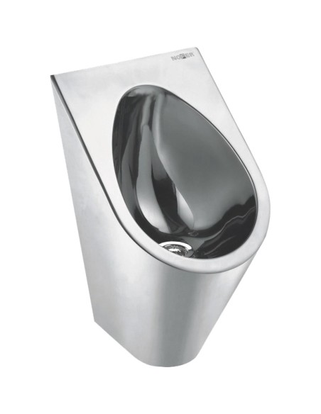 Urinoir mural sans eau, en ACIER INOXYDABLE AISI 3 04 brillant