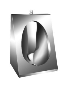 Urinoir mural en ACIER INOXYDABLE AISI 304 satiné  pour systèmes d'évacuation en surface