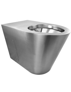 Toilettes au sol,  sortie au sol/mur, en ACIER INO XYDABLE AISI 304 satiné