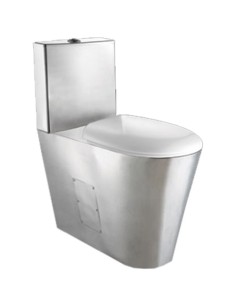 Toilette monobloc avec réservoir intégré acier inoxydable AISI 304 finition satinée