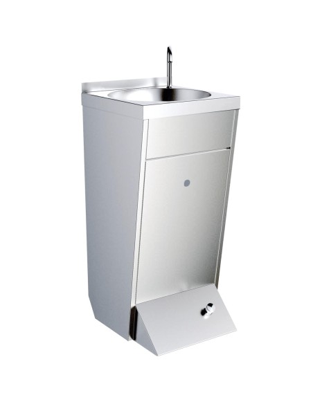 Lave-mains à bouton-poussoir avec cache avant