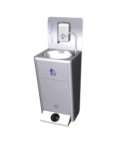 Lave-mains sur piédestal, modèle mobile et autonom e