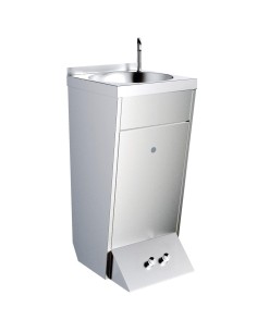Lave-mains à double bouton-poussoir avec cache ava nt
