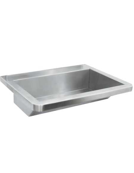 Lave-mains collectif 600 mm sans perçage en inox satiné