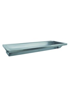Lave-mains collectif 2400 mm sans perçage en inox satiné