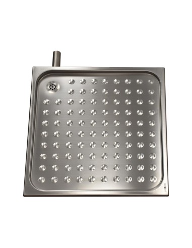 Receveur de douche antivandale avec tube d’évacuation sortie gauche inox AISI 304