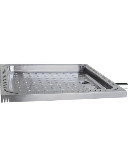 Receveur de douche en ACIER INOXYDABLE AISI 304, 7 00 x 700 mm, évacuation à travers le mur