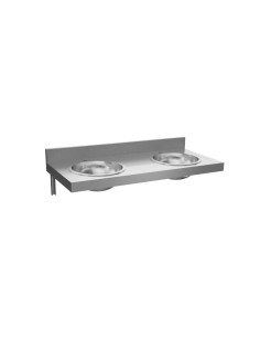Lave-mains collectif en ACIER INOXYDABLE, 2 vasque s superposées