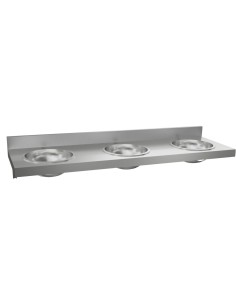 Lave-mains collectif en ACIER INOXYDABLE, 3 vasque s superposées