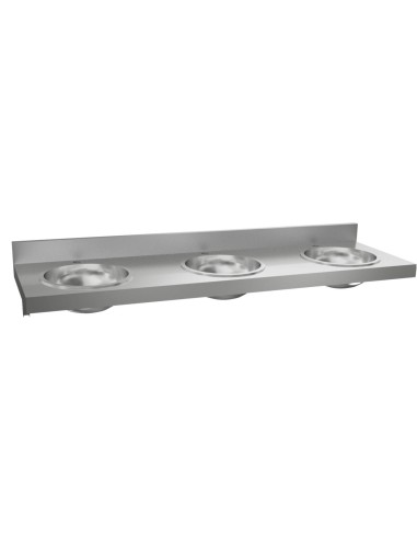 Lave-mains collectif en ACIER INOXYDABLE, 3 vasque s superposées