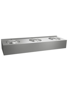 Lave-mains collectif en ACIER INOXYDABLE, 3 vasque s intégrées
