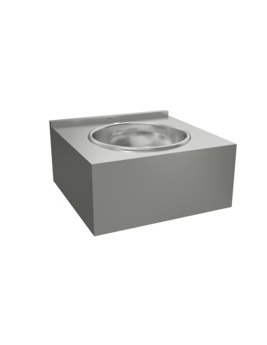 Lave-mains collectif en ACIER INOXYDABLE, 1 vasque  superposée