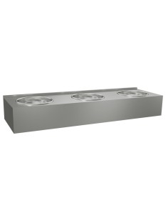 Lave-mains collectif en ACIER INOXYDABLE, 3 vasque s superposées