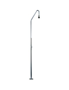 Colonne de douche en acier inoxydable avec une pomme de douche et un bouton-poussoir temporisé