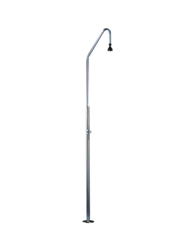 Colonne de douche en acier inoxydable avec une pomme de douche et un bouton-poussoir temporisé