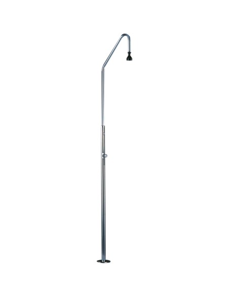 Colonne de douche en acier inoxydable avec une pomme de douche et un bouton-poussoir temporisé