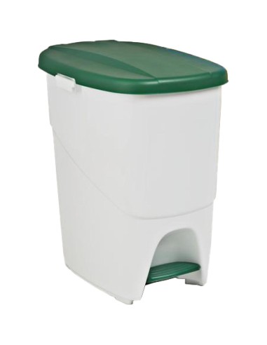 Poubelle en plastique à pédale ABS Blanc 23 litres