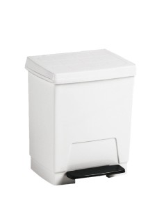 Poubelle en ABS, carrée avec couvercle et pédale 8  litres