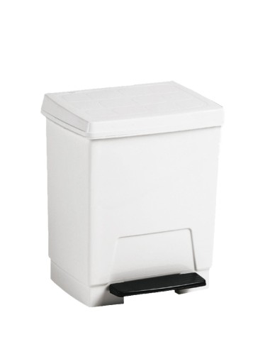 Poubelle en ABS, carrée avec couvercle et pédale 8  litres