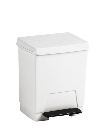 Poubelle en ABS, carrée avec couvercle et pédale 8  litres