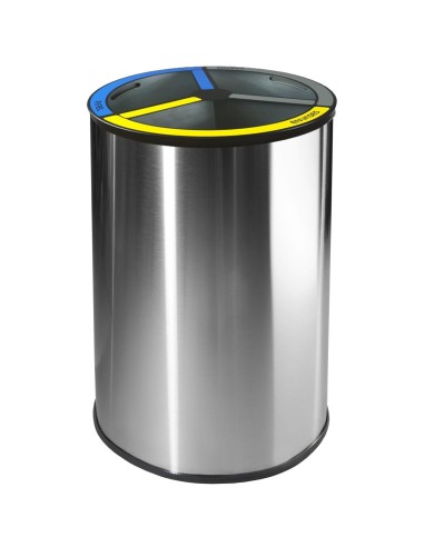 Poubelle recyclage grande capacité 3 seaux 42 l Sa tiné