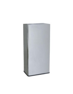 Poubelle en acier inoxydable rectangulaire avec co uvercle basculant 40 l Brillant