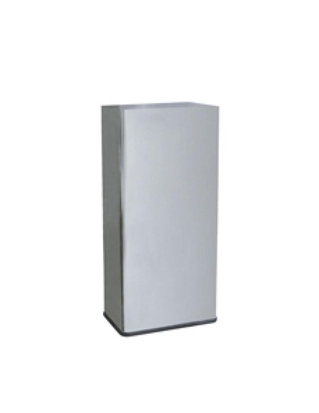 Poubelle en acier inoxydable rectangulaire avec co uvercle basculant 40 l Brillant