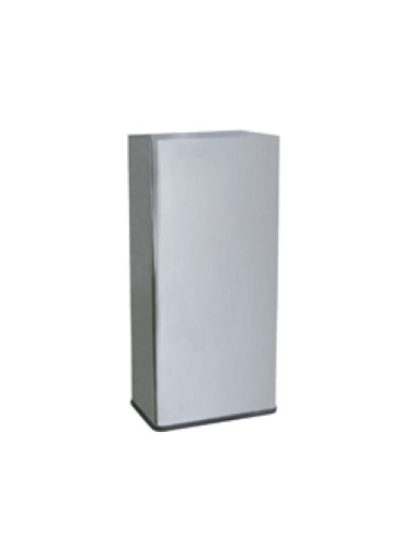 Poubelle en acier inoxydable rectangulaire sans co uvercle 65 l Brillant
