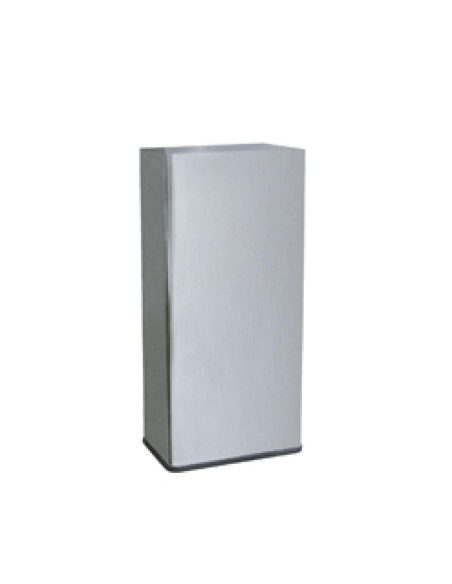 Poubelle en acier inoxydable rectangulaire sans co uvercle 65 l Brillant
