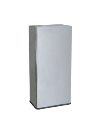 Poubelle en acier inoxydable rectangulaire avec co uvercle basculant 80 l Brillant