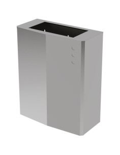 Poubelle murale acier inoxydable AISI 304 brillante, avec couvercle supérieur ouvert amovible 23 l