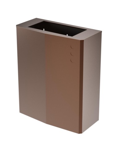 Poubelle murale acier inoxydable AISI 304 PVD bronze, avec couvercle supérieur ouvert amovible 23 l