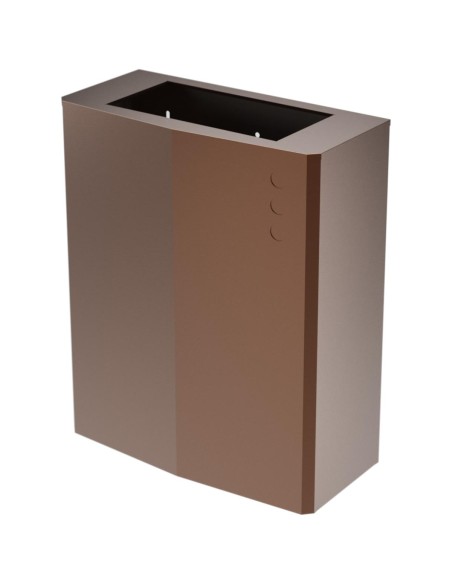 Poubelle murale acier inoxydable AISI 304 PVD bronze, avec couvercle supérieur ouvert amovible 23 l